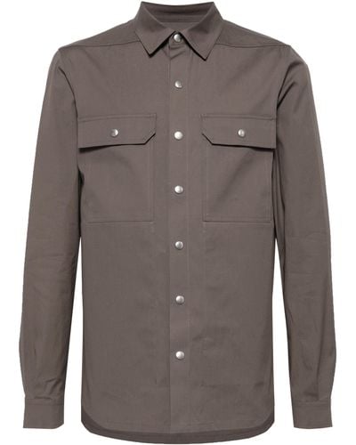 Rick Owens Cotton Shirt Jacket - Grey
