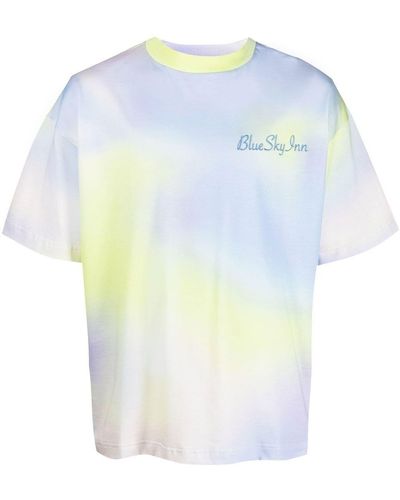 BLUE SKY INN Tie Dye Logo Print T-shirt - Blue