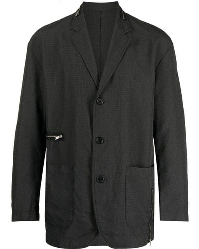 Undercover Textured Single-breasted Blazer - Black