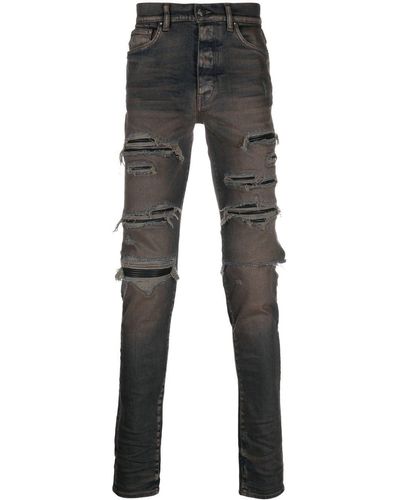 Amiri Thrasher Distressed Skinny Jeans - Grey