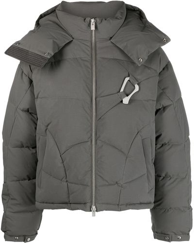 HELIOT EMIL Abstract Quilted Down Jacket - Grey
