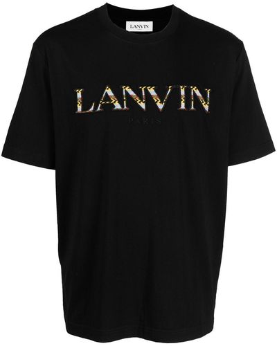 Lanvin Logo-embroidered T-shirt Black