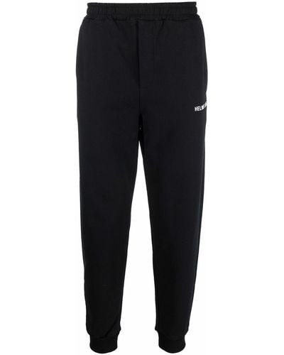 Helmut Lang Logo-Print Tapered Track Trousers - Blue