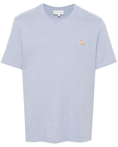 Maison Kitsuné Chillax Fox Cotton T-Shirt - Blue