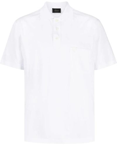 Brioni Logo-tag Cotton Polo Shirt - White