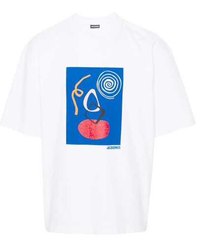Jacquemus Cuadro Abstract-Print T-Shirt - Blue