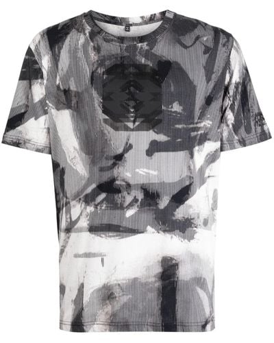 McQ Abstract-print Cotton T-shirt - Gray