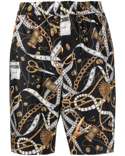 Moschino Chain-print Bermuda Shorts - Black