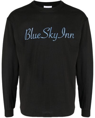 BLUE SKY INN Logo-embroidered Cotton T-shirt - Black