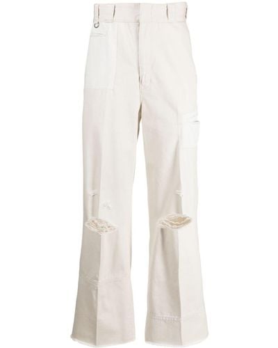 Undercover Distressed Straight-leg Pants - Natural