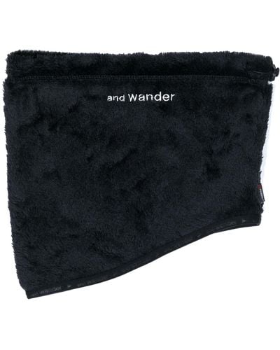 and wander Logo-embroidered Fleece Neck Warmer - Black