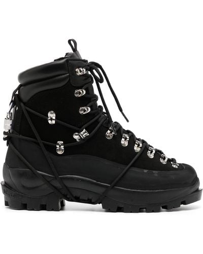HELIOT EMIL Lace-up Leather Hiking Boots - Black