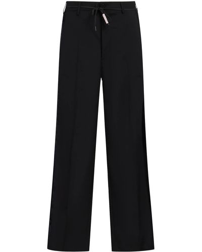 Marni Satin-Stripe Trim Trousers - Black