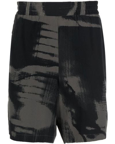 McQ Graphic-print Straight-leg Shorts - Black