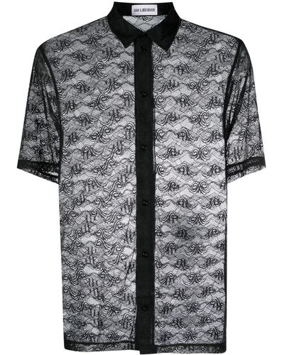 Han Kjobenhavn Short-Sleeve Lace Shirt - Black