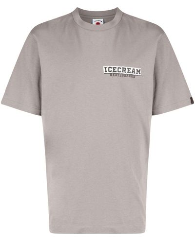 ICECREAM Logo-print Cotton T-shirt - Grey