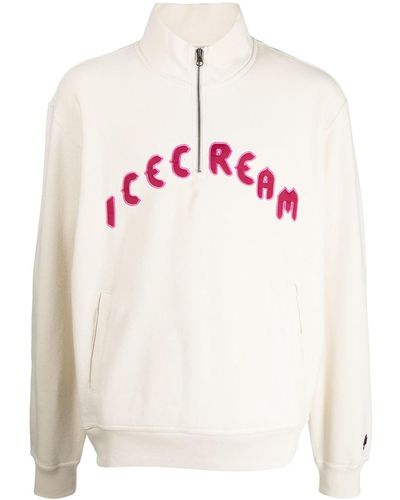 ICECREAM Embroidered-Logo Cotton Sweatshirt - Pink