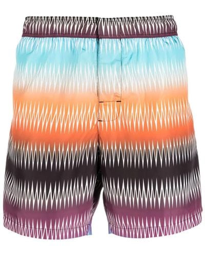 Missoni Graphic-print Swim Shorts - Gray