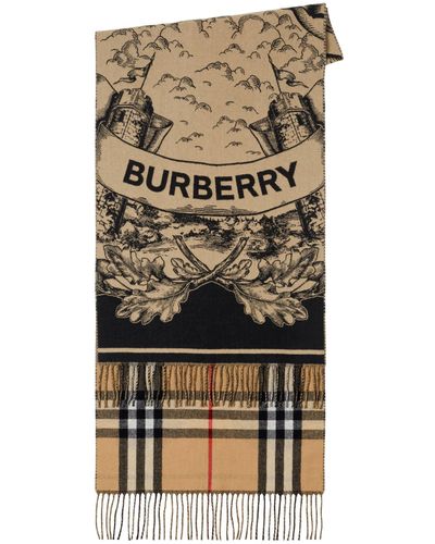 Burberry Cashmere Jacquard Reversible Scarf - Multicolour