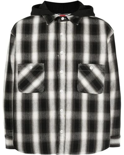 SAINT Mxxxxxx Plaid Cotton Shirt Jacket - Black