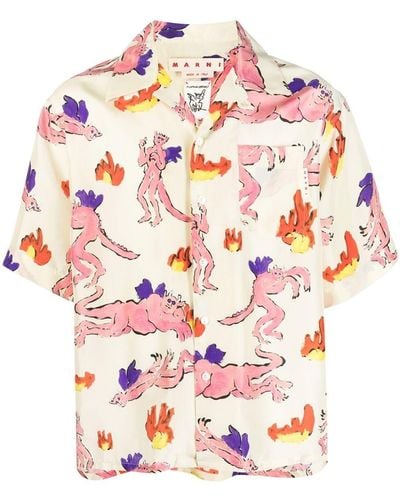 Marni Graphic-print Shirt - Pink