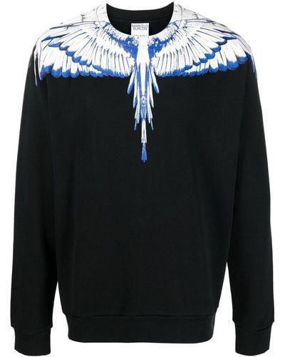 Marcelo Burlon Wings Cotton Sweatshirt - Black