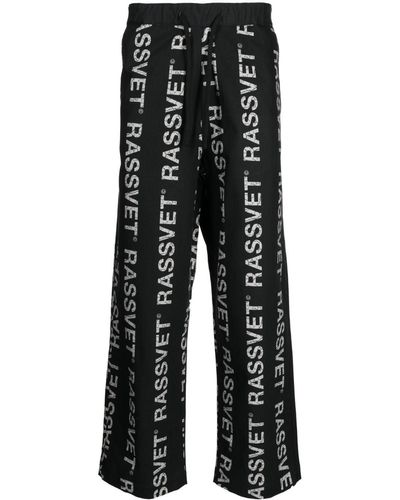 Rassvet (PACCBET) Logo-print Wide-leg Pants - Black