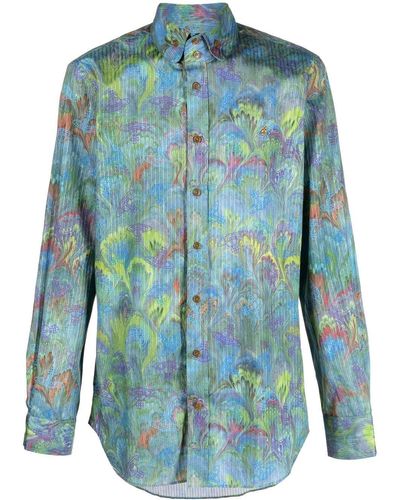 Vivienne Westwood Illustration-print Organic Cotton Shirt - Blue