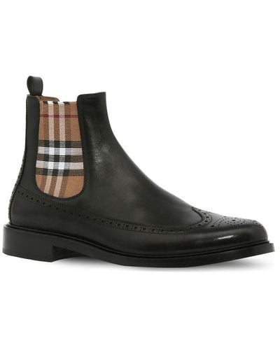 Burberry Tanner Leather Ankle Boots - Black