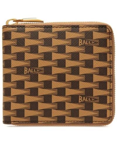 Bally Monogram Zipped Wallet - Brown
