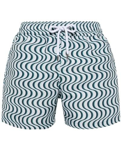 Frescobol Carioca Copa Camada-Print Swim Shorts - Blue