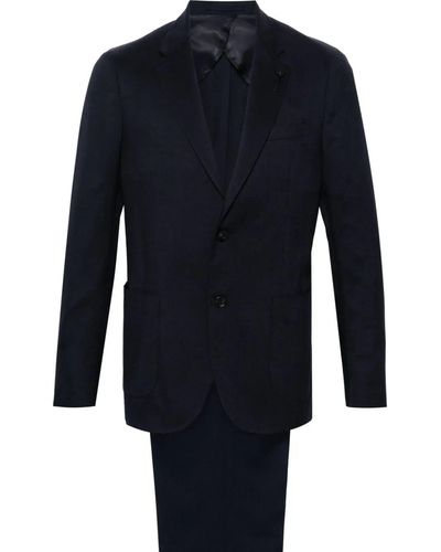 Lardini Single-Breasted Twill Suit - Blue