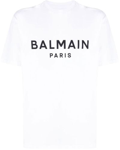 Balmain Logo-Print Cotton T-Shirt - White