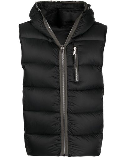 Rick Owens Zip-fastening Hooded Gilet - Black