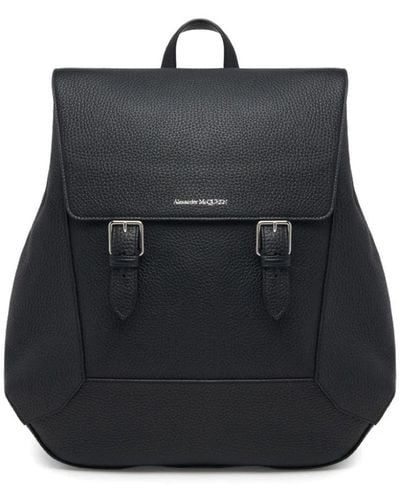 Alexander McQueen The Edge Logo-Lettering Backpack - Black
