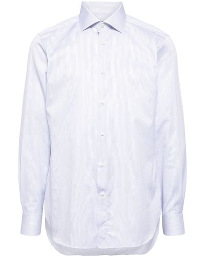 ZEGNA Striped Cotton Shirt - White