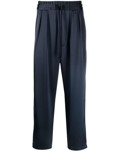 Nanushka Elasticated-waist Cropped Pants - Blue