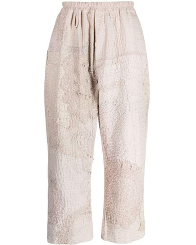By Walid Gerald Linen Cropped Trousers - Natural