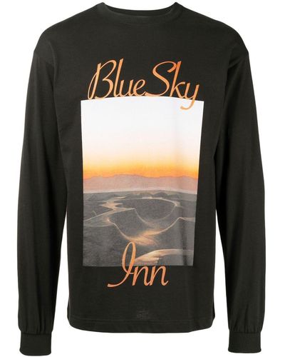 BLUE SKY INN Photograph-print Cotton Long-sleeve T-shirt - Black