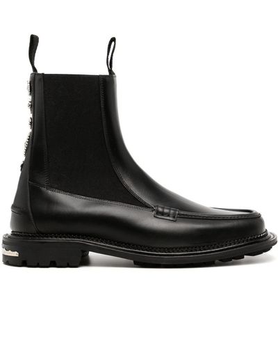 Toga Virilis stud-embellished suede ankle boots - Blue