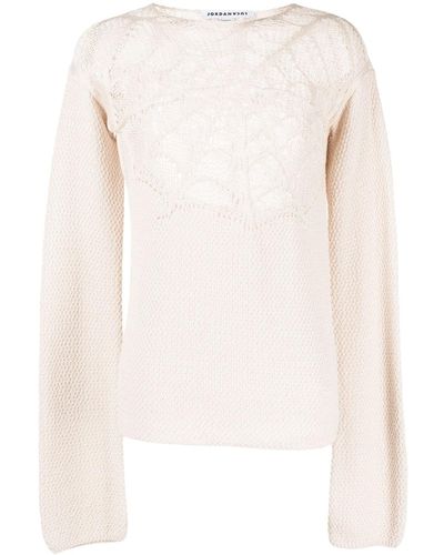 JORDANLUCA Spider-web Knitted Sweater - Natural