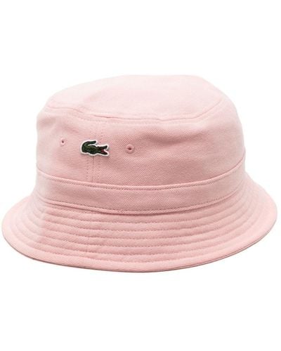 Lacoste Embroidered-Logo Bucket Hat - Pink