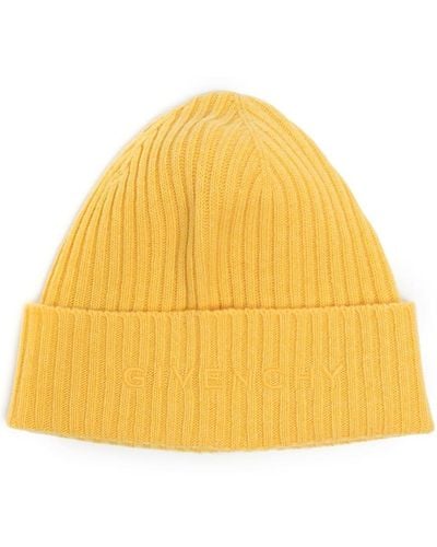 Givenchy Ribbed-knit Wool Beanie - Yellow