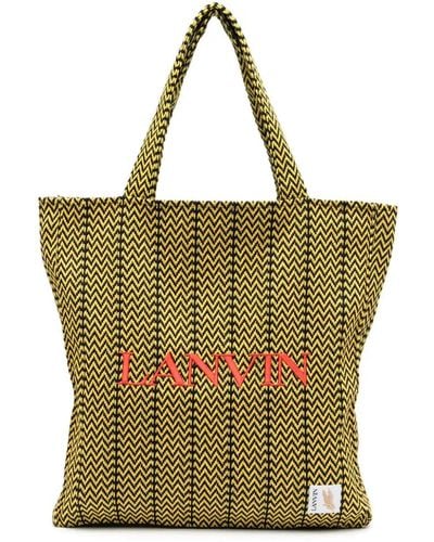 Lanvin X Future Embroidered-Logo Tote Bag - Green