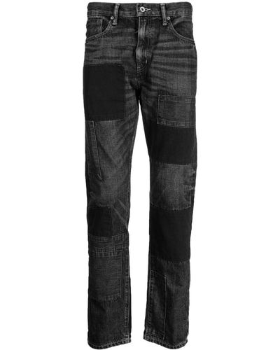 Neighborhood Patch-detail Washed-denim Jeans - Black