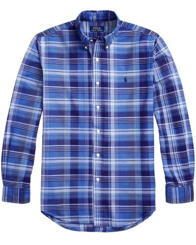 Polo Ralph Lauren Oxford Plaid Cotton Shirt - Blue