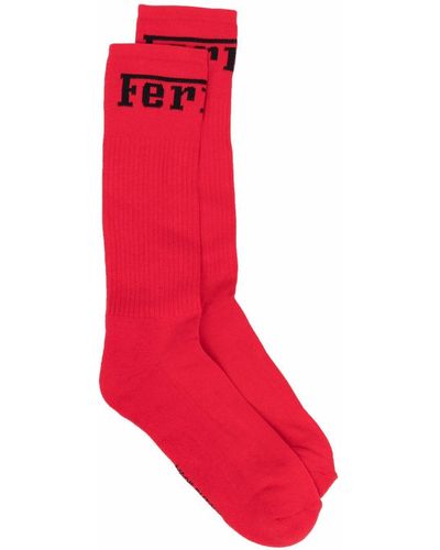 Ferrari Logo-print Socks - Red