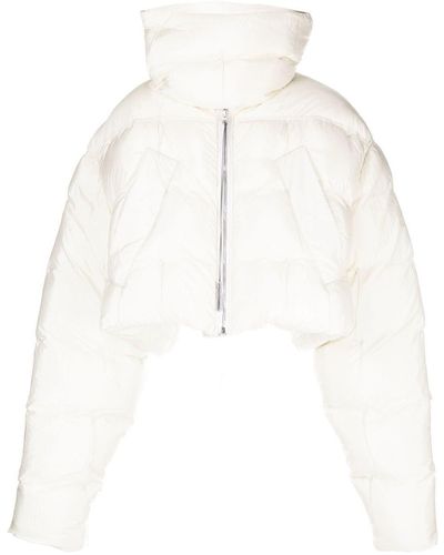 Nicolas Andreas Taralis Cropped Padded Funnel-neck Jacket - White