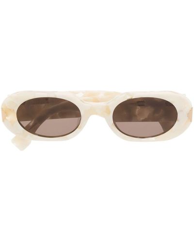 Marcelo Burlon Nire Tortoiseshell-effect Round-frame Sunglasses - Brown