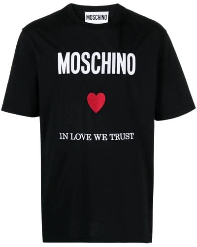Moschino T-Shirt With Embroidery - Black